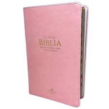 Biblia Reina Valera 60 imitación piel rosa con índice letra grande 12 puntos PJR