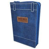 Biblia Reina Valera 60 Jean azul con bolsillo letra grande con cierre e índice 12P PJR