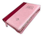 Biblia Reina Valera 60 mediana rosa y rosa cierre letra super gigante índice y cierre PJR