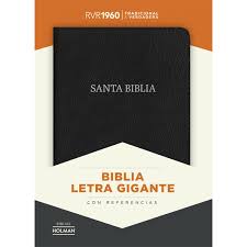 Biblia Reina Valera 60 piel fabricada de referencias negro letra gigante 14P