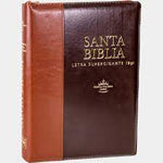Biblia Reina Valera 60 letra super gigante marrón negro/marrón cierre e índice 19P PJR