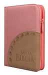 Biblia Reina Valera 60 chica troquelado rosa beige con dorado, cierre PJR