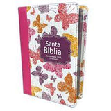 Biblia Reina Valera 60 Fantasía mariposas letra grande rosa PJR