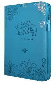 Biblia Reina Valera 60 letra gigante imitación azul cierre QR con cierre e índice PJR