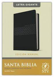 Biblia Nueva Traducción Viviente Edición manual negro Letra Grande Senti Piel 12P