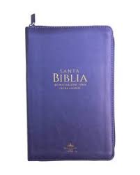 Biblia Reina Valera 60 manual Clásica morada imitación piel con cierre  12.5P PJR