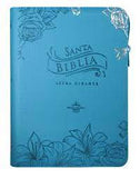 Biblia Reina Valera 60 letra gigante imitación azul cierre QR con cierre e índice PJR