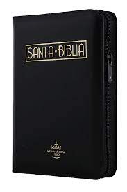 Biblia Reina Valera 60 chica negro canto dorado QR con cierre e índice PJR