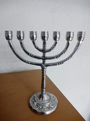Menorah 7 brazos shalom 16 cms
