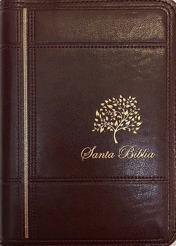 Biblia Reina Valera 60 bolsillo imitación piel borgoña letra grande con cierre
