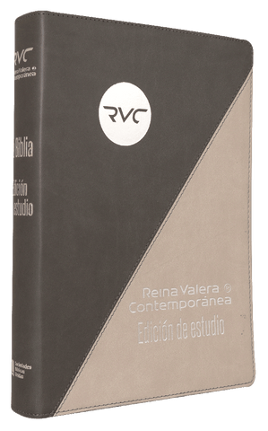 Biblia estudio RVC gris negro imitacion piel