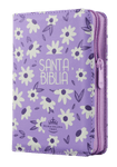 Biblia Reina Valera 60 bolsillo lila canto lavanda con cierre PJR