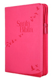 Biblia Reina Valera 60 letra gigante imitación rosa QR PJR