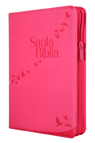 Biblia Reina Valera 60 letra gigante imitación rosa QR PJR