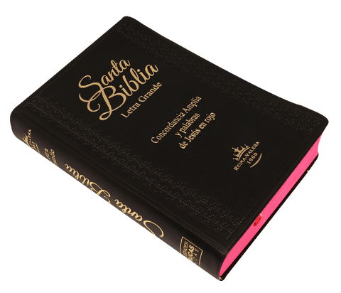 Biblia Reina Valera 60 mediana vinil negro letra grande, índice PJR