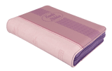 Biblia Reina Valera 60 bolsillo lila/rosa imita piel c/cierre letra grande Palabras Jesús Rojo
