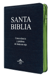 Biblia Reina Valera 60 letra gigante jean azul cierre verde índice  PJR