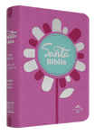 Biblia Reina Valera Letra Grande (Palabras Jesús en Rojo) Rosa con Flor