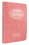 Biblia Reina Valera 60 mediana rosa  índice canto pintado