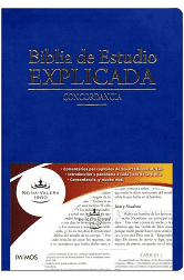Biblia Reina Valera 60 de Estudio Explicada Piel, Azul