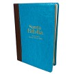 Biblia Letra Gigante Reina Valera 60, imit. piel marron turquesa